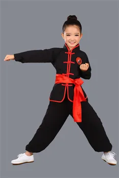  Crianças de artes marciais de roupas de artes marciais meninas meninos do Kung Fu Tai Chi mangas compridas desempenho dos filhos Fu Qingcang
