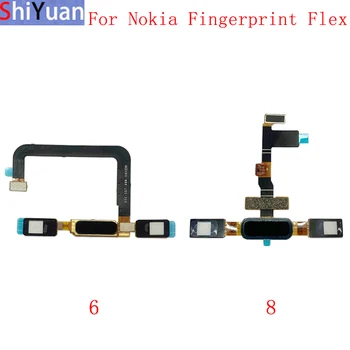  Sensor De Impressão Digital, Botão Home Do Cabo Do Cabo Flexível Da Fita Para Nokia 6 8 5 Tecla De Alimentação Sensor De Toque Flex Peças De Reposição