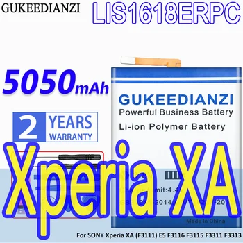  Alta Capacidade GUKEEDIANZI Bateria LIS1618ERPC 5050mAh Para SONY Xperia XA (F3111) E5 F3113 F3112 F3116 F3115 F3311 F3313 G3112 G3