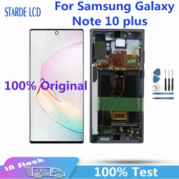  Original SUPER AMOLED Para Samsung Galaxy N10+ nota 10, além da N975 N9750 N975F Quadro LCD Display Touch Screen Digitalizador Assembly