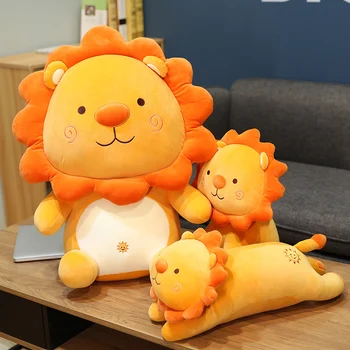  50cm Kawaii Sorriso Leão Brinquedos do Luxuoso dos desenhos animados Sol de Leão, Rei de Almofadas de Pelúcia Macia Animal Almofada para Crianças Meninas Presentes