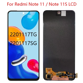  Original Super AMOLED Para Xiaomi Redmi Nota 11 LCD 2201117TG Apresentar Digitador da Tela de Toque Para Redmi Nota 11S exibição