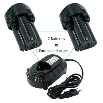  2 Baterias de Substituição BL1013 10.8 V 2000mAh para MAKITA Ferramenta de Poder BL1014 DF330D DF030D LCT203W + DC10WA Carregador Plug UE