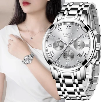  LIGE 2023 Nova Moda das Mulheres Relógios de Senhoras de melhor Marca de Luxo Criativo Mulheres de Aço Pulseira de Relógios Femininos Quartzo Relógio à prova d'água