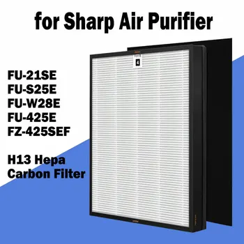  Para Sharp Purificador de Ar FZ 425SEF Filtro HEPA H13 e Carbono Folha de Filtro Para FU-21SE, FU-S25E, FU-W28E, FU-425E, FZ-425SEF