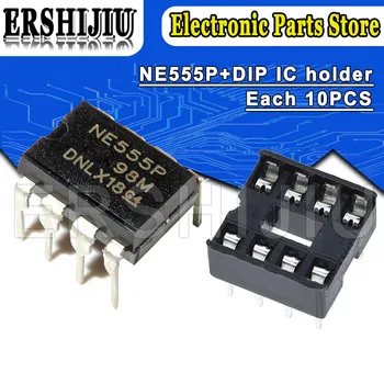  20PCS (10 Cada) NE555 NE555P IC 555 Programação Oscilador Chip & 8 Pinos Soquetes DIP Em Stock