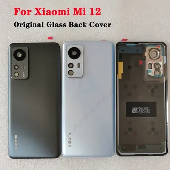  Para Xiaomi Mi 12 100% Original Temperado Vidro Tampa Traseira Peças De Reposição Para Mi12 Tampa Traseira Da Bateria Porta De Habitação + Quadro Da Câmera