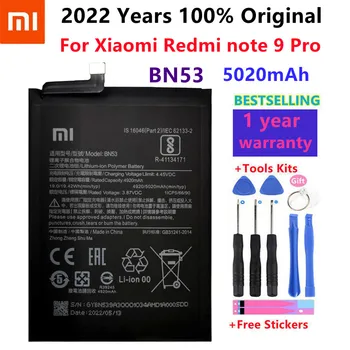  100% Original Novo 5020mAh BN53 Bateria de Substituição Para Xiaomi Redmi nota 9 Pro Bateria Baterias para telefones celulares Ferramentas Gratuitas