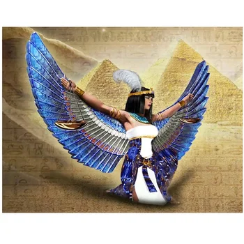  Mulher egípcia plena praça redonda broca 5d diy diamante pintura asas de Anjo bordado Mosaico de Imagens Por Números nova arte GG975