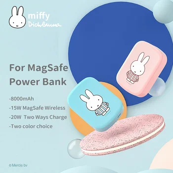  Miffy X MIPOW Magnético do Banco do Poder de 8000mAh Para Magsafe Carregador sem Fio Mini Bateria Externa de Carregamento Rápido Para iPhone 13 12