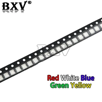  100PCS Super Brilhante 1210 SMD 3528 LED Vermelho Verde Azul Amarelo Branco UV de GELO do DIODO emissor Diodo de Novo