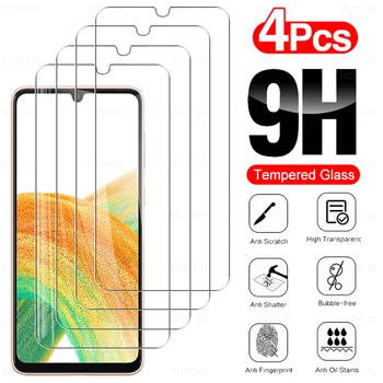  4PCS 9H Temperado Filme Case Para Samsung Galaxy A33 5G 6.4