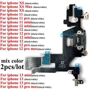  2Pcs/Lote de Carregamento do cabo do Cabo flexível Para o iPhone XR XS 11 12 13 Pro Max Mini USB Porta Carregador Dock de Reparação de Peças de Reposição