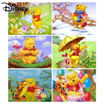  Disney 5D DIY Diamante Pintura Winnie the Pooh Bordado de Diamante Animal Strass Imagem Mosaico Artesanal Hobby Arte