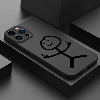  Cartoon Matchman Caso de Telefone Para o iPhone 11 12 13 14 Pro Max Mini XR XS X 7 8 Plus SE2020 à prova de Choque Fosco Suave Capa de Silicone TPU
