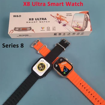  Assista 8 X8 Ultra Inteligente de Ver Séries De 8 a Temperatura do Corpo NFC Bluetooth Chamada de Carregamento sem Fios Smartwatch Homens Mulheres PK W27 HW8 W37