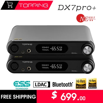  COBERTURA DX7pro+ Áudio Digital de Música Decodificador de Amplificador de Fone de ouvido DAC Heaphone Amp Es9038pro Bluetooth5.1 LDAC DSD512 DX7 pro plus