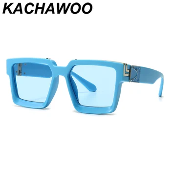  Kachawoo quadrado azul, armação óculos de sol masculino candy color mulheres de verão, a moda de óculos de sol feminino tendências preto verde quente da venda