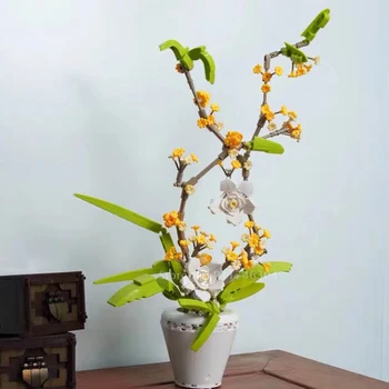  Cidade Imortal Flor Flores de Osmanthus Vasos de Plantas Fábrica de Blocos de Construção de Orquídeas Tijolos DIY MOC Brinquedos Para Meninas de Presente