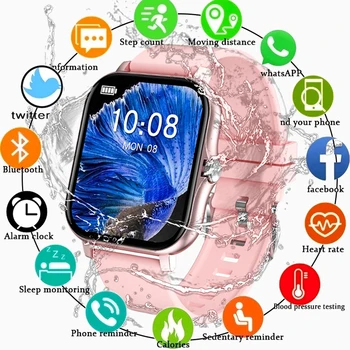  Smart Watch Homens Mulheres Total Toque em Bluetooth Chamada de Voz Inteligente Assistente de Voz ECG, a Pressão Arterial de Fitness Tracker Senhoras Smartwatch