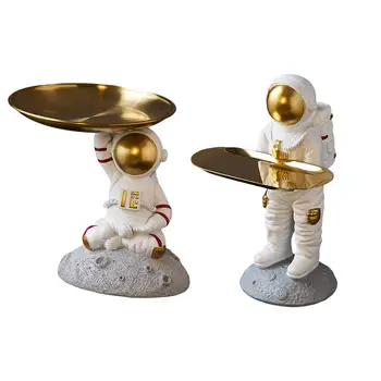  Criativo Spaceman Figuras Estátuas Decorativas Bandeja De Jantar Porta Da Sala De Armazenamento De Chave Astronauta Escultura Tabela Decoração Snack-Titular
