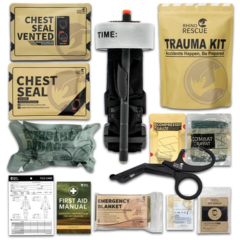  RHINO Tático Trauma Kit Para Configurar o kit de Sobrevivência ao ar livre de Emergência Kit de Primeiros Socorros Para Camping Caminhadas IFAK Medicial Pacote