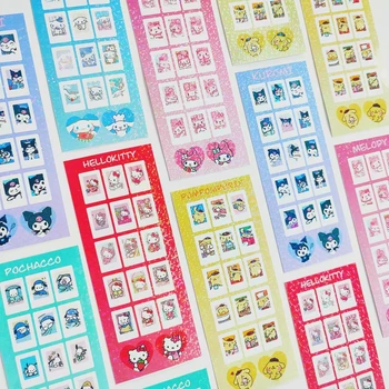 Novo Sanrio Dos Desenhos Animados Bonitos Família, Série Da Coleção Goo Cartão De Laser Colorido Mão De Conta Autocolante De Decoração Diy Material De Papel