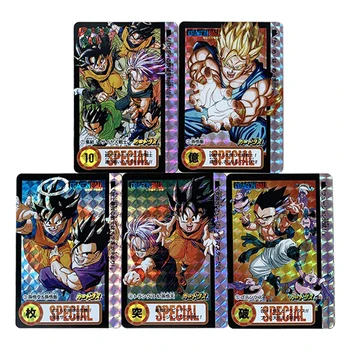  5pcs/set Dragon Ball Z flash cartão de Super Saiyajin Limitada 6000 de Goku, Gohan e Vegeta, Trunks dos desenhos animados Jogo Coletor de Cartões de Presente Brinquedos