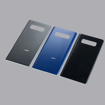  Habitação Case Para Samsung Galaxy Note 8 N950 N950F N9500 Volta de Vidro Caso a Bateria Porta Traseira Tampa Com Adhensive Adesivo