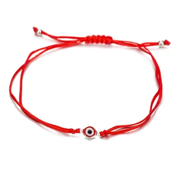  Vermelho/Preto Seqüência de Cabala turco Olho Mau Charme Pulseiras para a Proteção de Sorte Ajustável Mão-de tecido Vermelho Cabo de Thread Amuleto Bebê