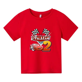  Disney Carros de Verão para Crianças T-shirt Relâmpago McQueen Camiseta Menino Menina de Camisa de Impressão Roupas Para Crianças Casual Tops 3-14Years