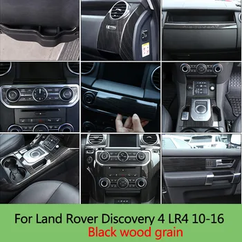  Para Land Rover Discovery 4 LR4 10-16 Preto Grão de Madeira Carro de Controle Central do Painel de Instrumentos Interior Moldura Decorativa Acessórios