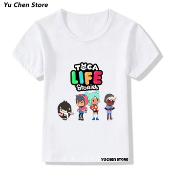  2022 Toca a Vida do Mundo T-shirt de Verão Rapazes Raparigas Crianças de Impressão de manga Curta Toca Boca de Crianças de Animação dos desenhos animados Jogo de Roupas