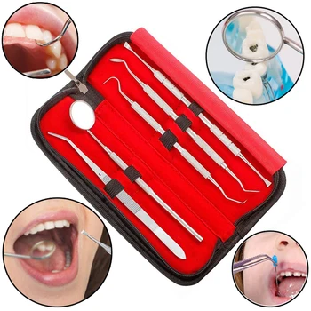  Oral Dental Kit de Cuidados para Limpeza dos Dentes que Whitening a Placa de Remoção de Tártaro Ferramentas de Palitos de dente o Dentista Espelho Pinças de raspagem de Tártaro