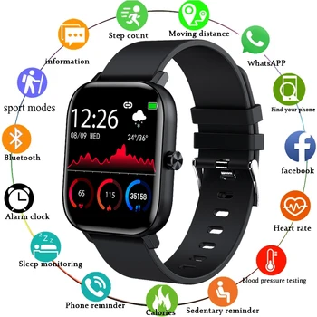  LIGE Novos Homens Inteligentes Relógio de Pulseira de Homens, Mulheres, Esporte Relógio Monitor Cardíaco Monitor de Sono de Chamada Bluetooth Smartwatch por telefone