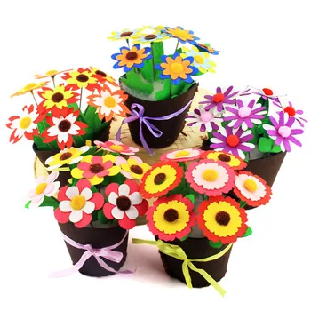  Vaso de flores de Artesanato de Brinquedos para Crianças de DIY Vaso de Plantas do jardim de Infância de Educação Brinquedos de Ensino Montessori Aids Brinquedo