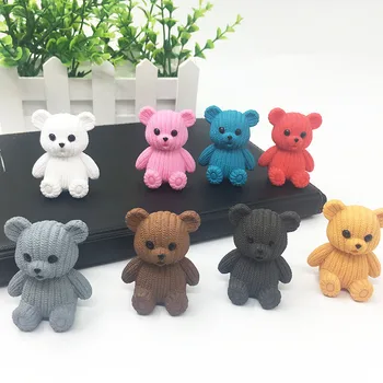  8 cores Mini Bonito Resina Urso Animais dos desenhos animados de Urso Modelo Figura Coleção de Brinquedos Boneca de Brinquedo de Presente para Figuras de Decoração de Casa