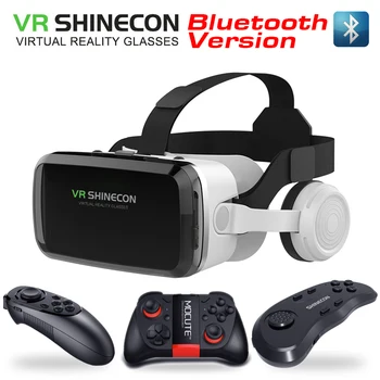  O original VR Shinecon versão 10.0 e fone de ouvido Bluetooth versão de realidade virtual 3D VR óculos de cabeça montado no capacete opcional c