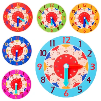  Brinquedos Montessori Relógio De Madeira Hora Minuto Segundo Cognição Relógio De Brinquedos Para Crianças De Pré-Escola Ensino Precoce De Ensino Aids