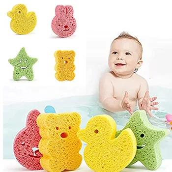  Bebê Esponja para o Banho, Natural Crianças Lactentes, crianças de Chuveiro do Banho do Tempo, Formas Animais Fofos Konjac Banheira de Bebê Brinquedos Banheira de Esponja