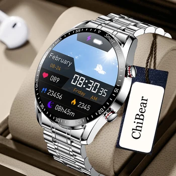  ECG+PPG de Chamada Bluetooth Smart Watch Homens leitor de Música Impermeável Esportes Fitness Tracker Cinta de Aço Inoxidável 2022 Novo Smartwatch