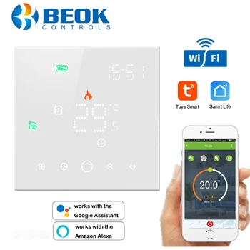  Beok wi-Fi Termostato para a Água de Aquecimento de Piso Home Digital Thermoregulator Semanal Termóstato Programável Trabalhar com Alexa Tuya