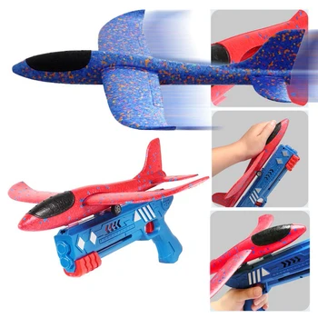  Espuma de Avião Lançador EPP Bolha Aviões de Asa de Mão de Jogar Catapulta Avião de Brinquedo para as Crianças Catapulta Armas de Aeronaves Jogo ao ar livre do Brinquedo