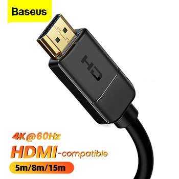  Baseus compatível com HDMI para HDMI-Cabo compatível com 4K de Alta Definição (HD Cabos Asapter Para o Portátil Monitor de TV Projetores 5m/8m/15m