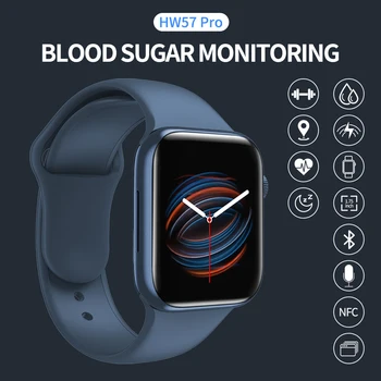  2022 Smart Watch Homens Mulheres Relógio Bluetooth Chamada Siri Apoio HW57 de Saúde de Detecção de Açúcar no Sangue de Suspensão da frequência Cardíaca WirelessCharging