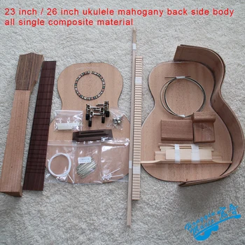  23inch/26inch DIY Ukelele Kit Cavaquinho de Mogno Africano Lado de Trás do Corpo Todos Combinação Simples Conjunto de Acessórios para Instrumentos Musicais